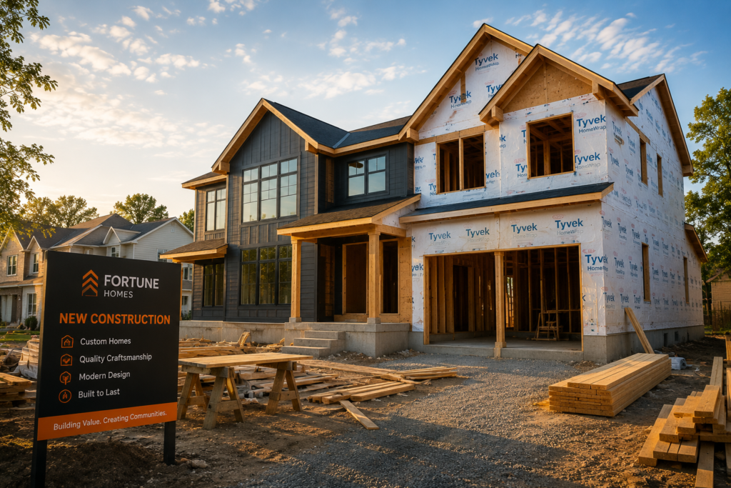 Custom luxury home under construction in Catonsville Maryland