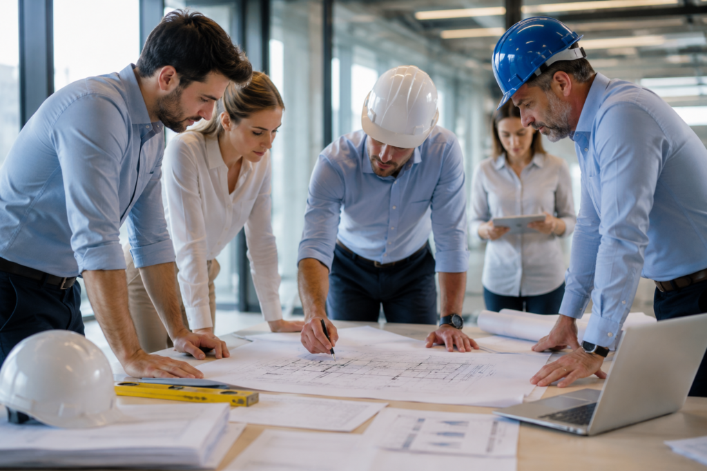 Construction planning meeting for a residential project in Parkville Maryland