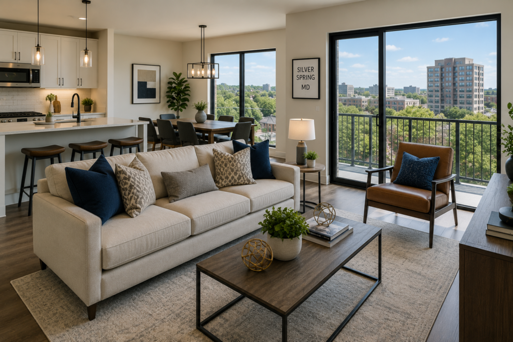 Luxury rental property interior designed for real estate investors in Silver Spring Maryland