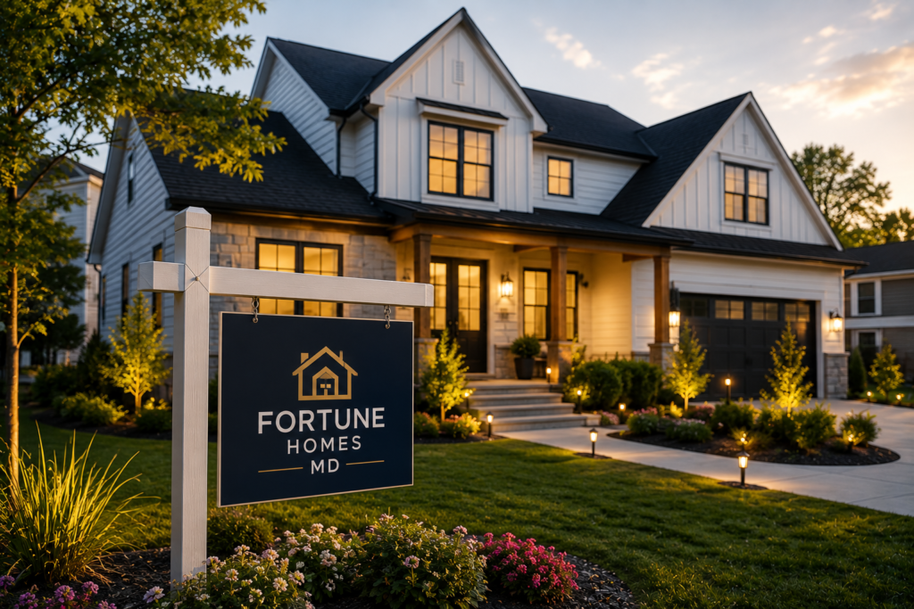 Luxury residential neighborhood with modern homes in Silver Spring MD