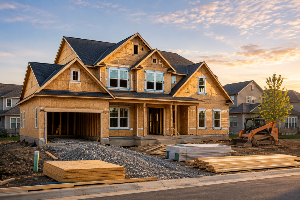New custom home under construction by Fortune Homes MD in Germantown MD