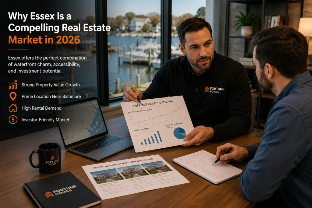Real estate investor reviewing property investment opportunities in Essex Maryland